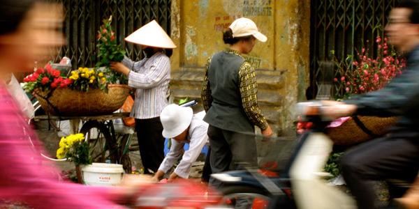 Hanoi Street in Vietnam