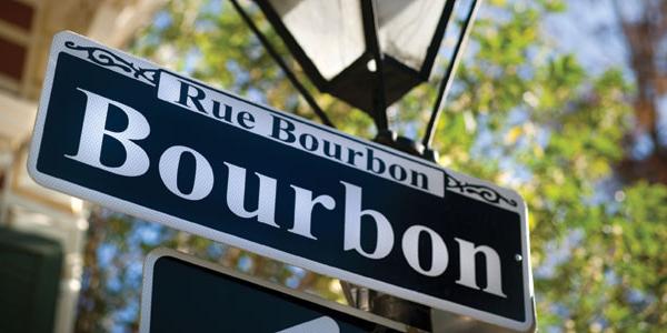 A Bourbon road signpost in New Orleans