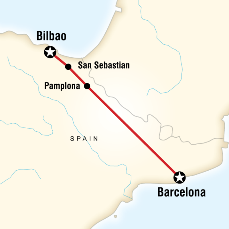 Map of the route for Running of the Bulls