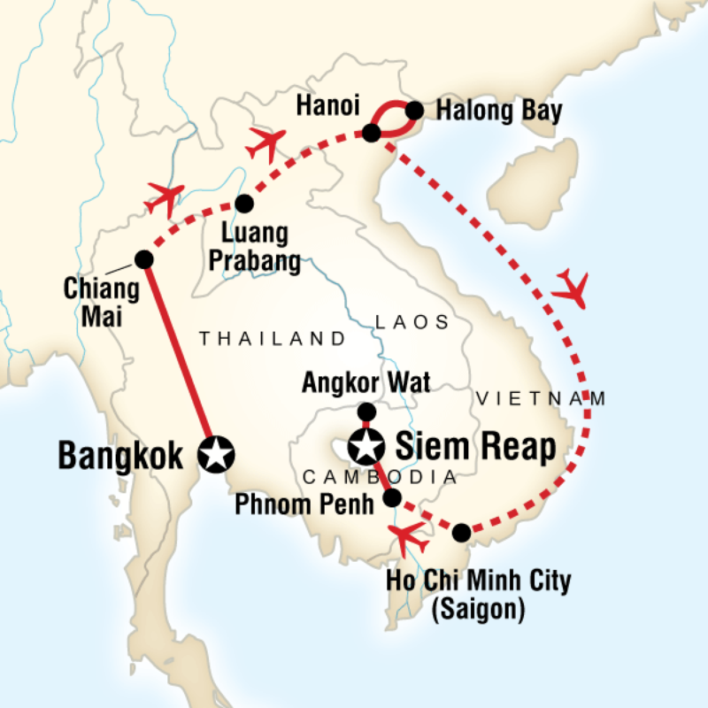 Route map for Indochina Explorer (ATIC)