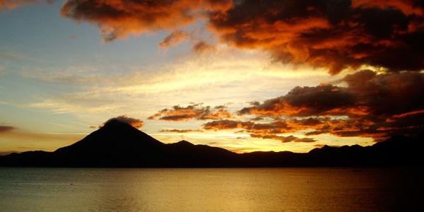 The sun sets over Lake Nicaragua