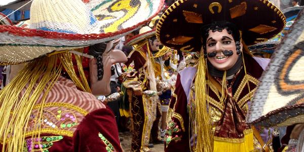 Traditional Peruvian masks and costumes
