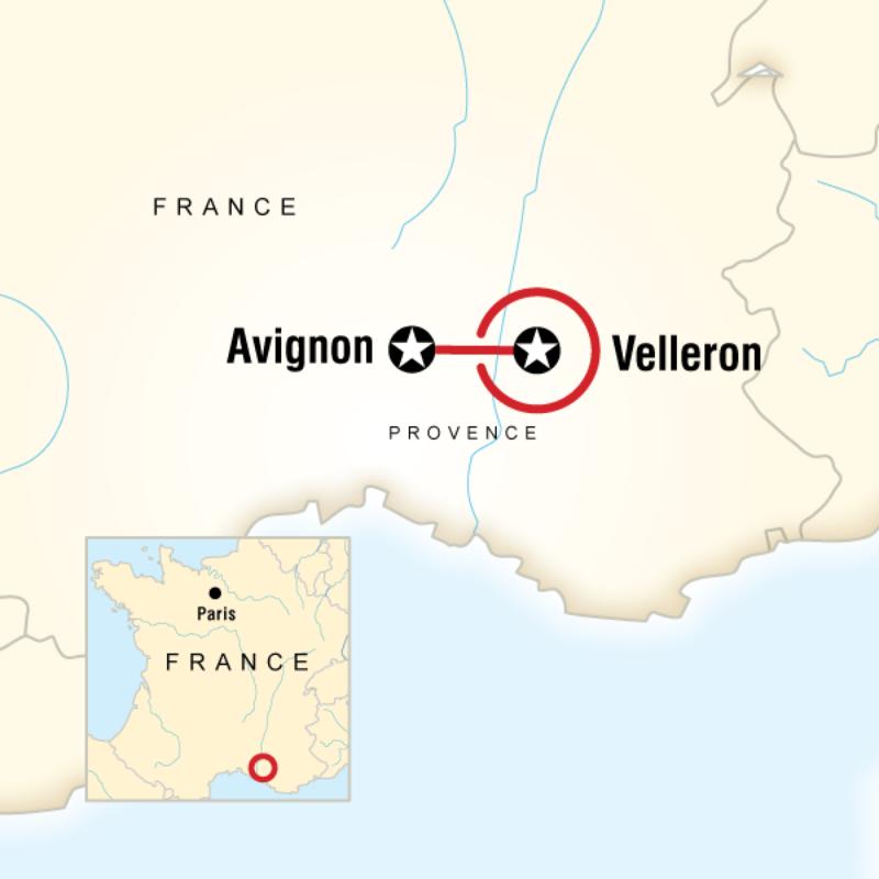 Map of the route for Local Living France: Provence