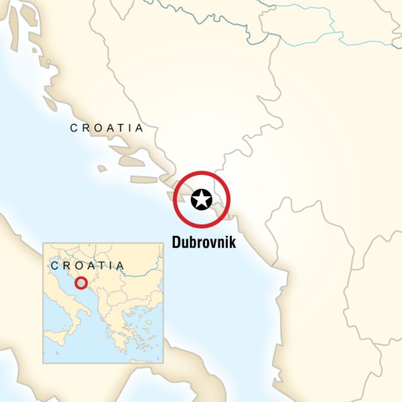 Map of the route for Croatia Active Adventure