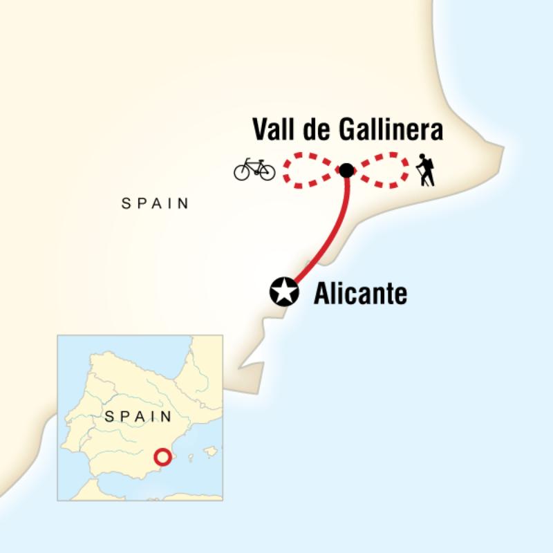 Route map for Costa Blanca Active Adventure (ESPA)