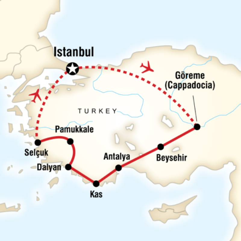 Route map for Turkey Explorer (ETTE)