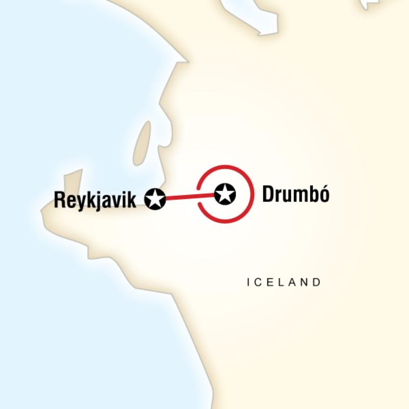 Map of the route for Local Living Iceland: South