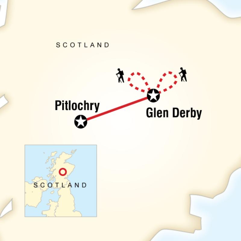 Map of the route for Scottish Highlands Adventure