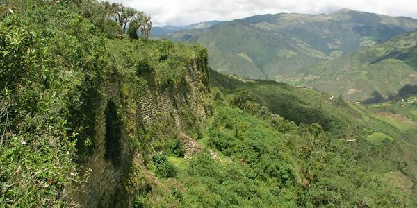 Aerial view of Peru Rainforest and Rocky Mountains