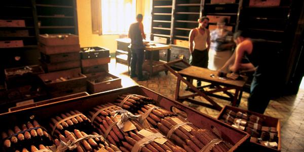 A cigar-making factory in Cuba