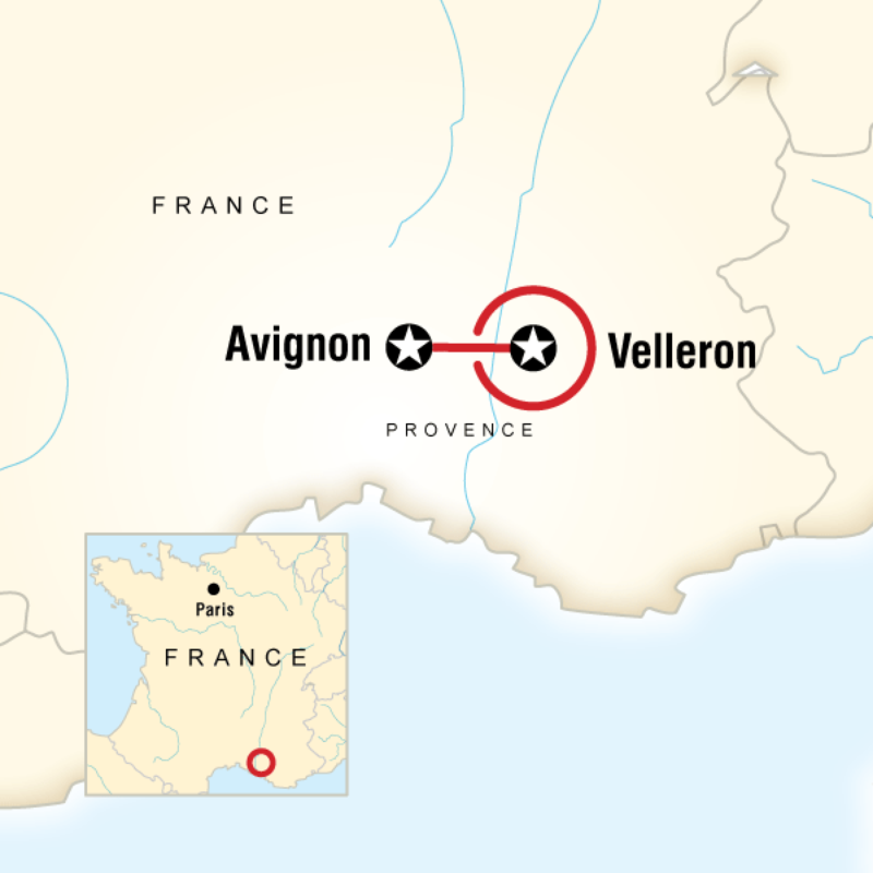 Map of the route for Local Living France: Provence
