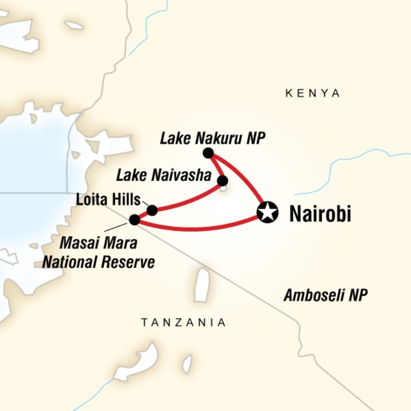 Route map for Kenya Overland Adventure (DKOA)
