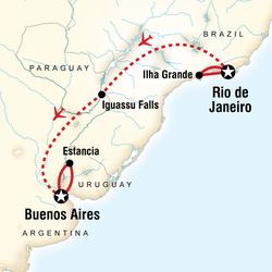 Route map for Brazil Family Adventure (SZAF)