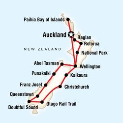 Route map for New Zealand Encompassed (ONNZ)