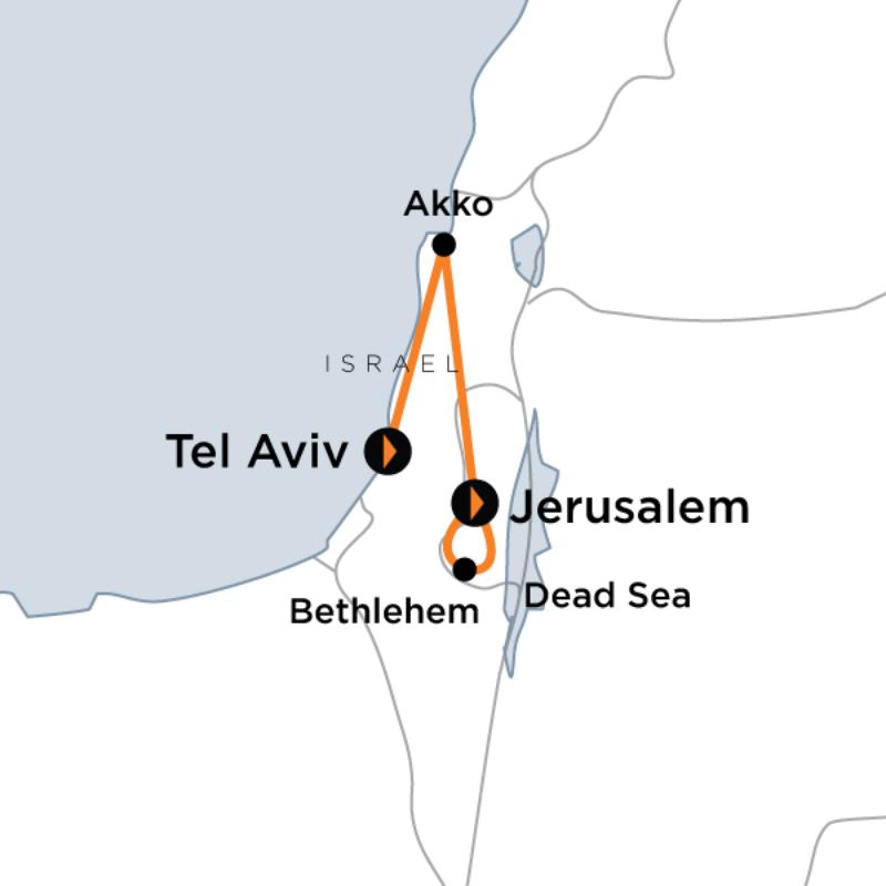 Map of the route for Spirit of Israel