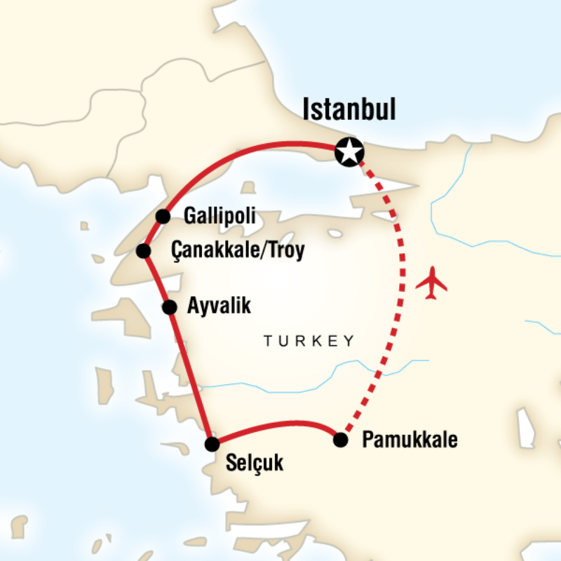 Map of the route for The Best of Turkey