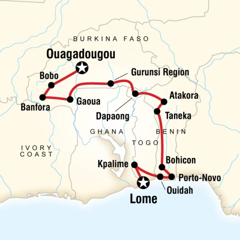Map of the route for The Voodoo Trail