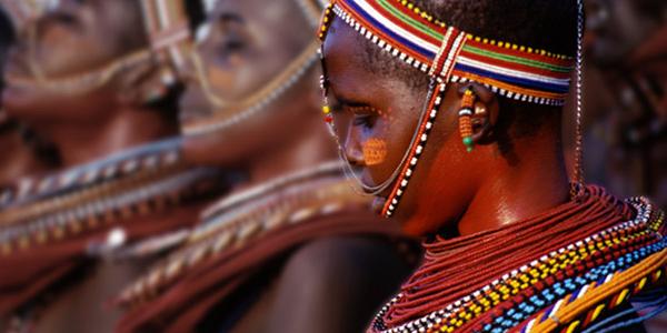 Samburu dancer in Kenya.