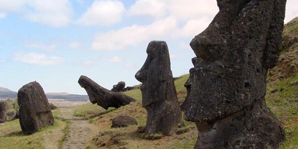 Two Easter Island statues
