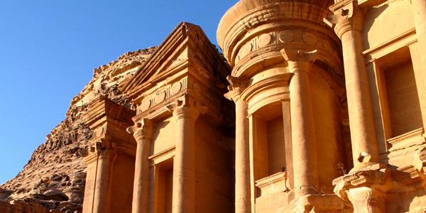 Facade of the Monastery in Perta, Jordan,