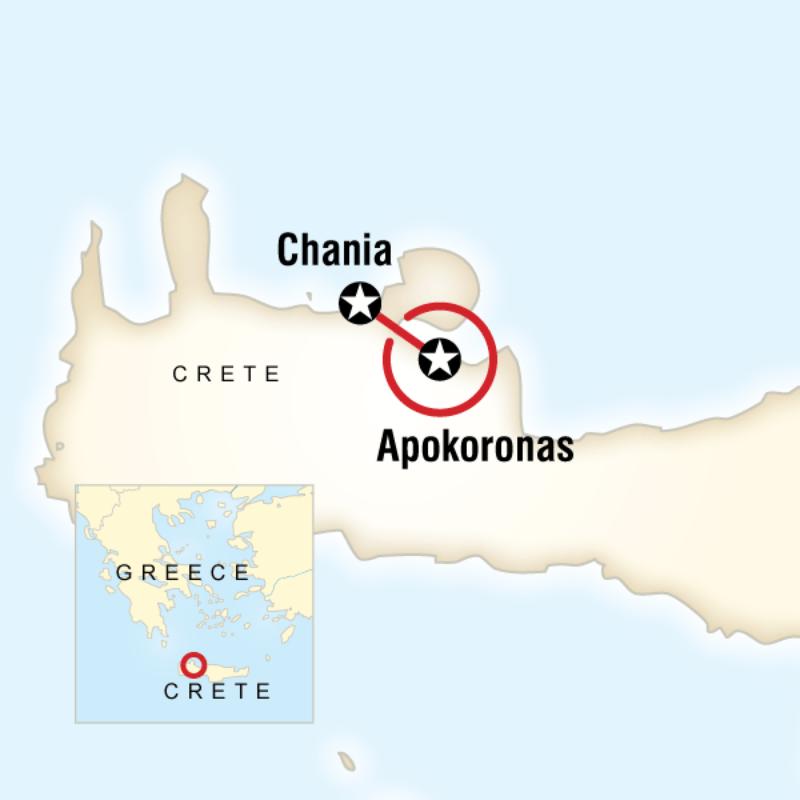 Route map for Crete Local Living (EGCL)