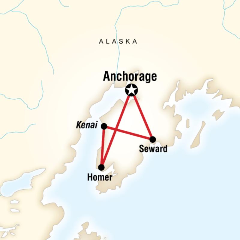 Map of the route for Alaska Active Escape