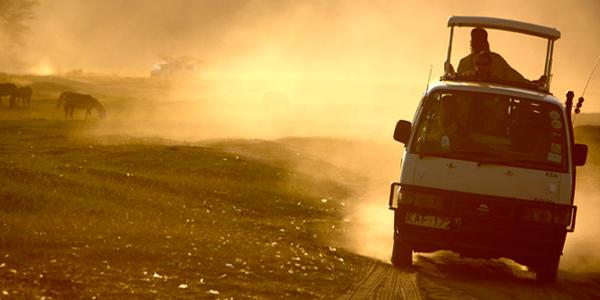 Taking pictures from a Kenya safari overland truck.