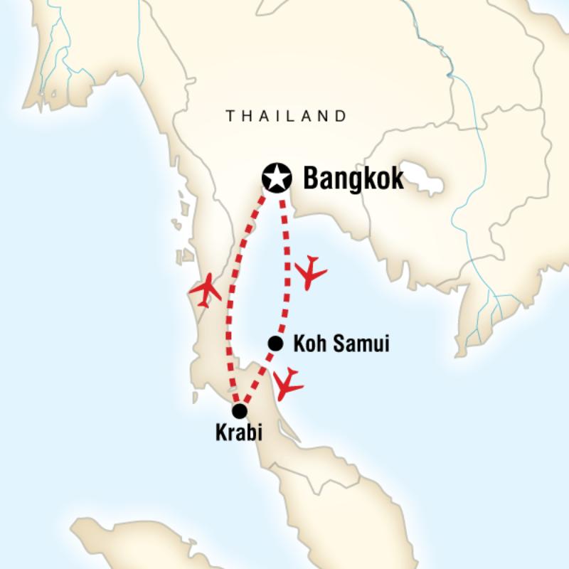 Route map for Southern Thai Delights (ATTS)