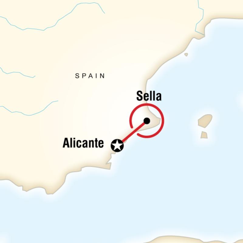 Map of the route for Local Living Spain: Costa Blanca