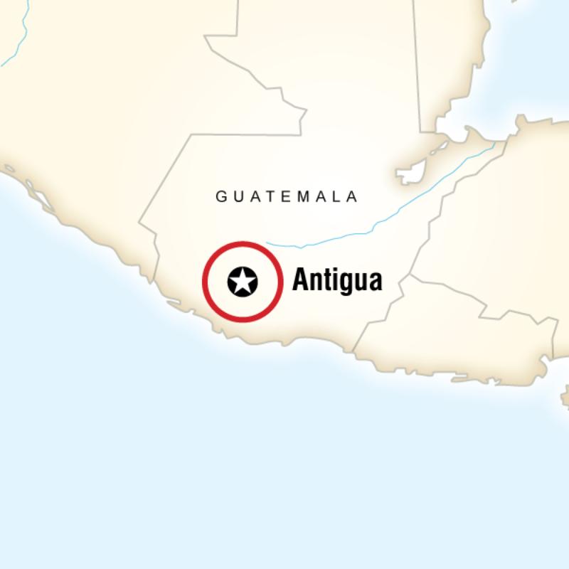 Map of the route for Local Living Guatemala: Antigua