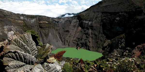 The green crater of the Masaya volcano
