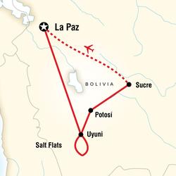 Route map for Bolivia Discovery (BBDR)