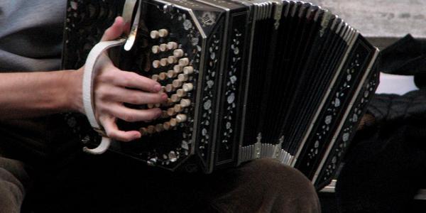 An accordion player in Buenos Aires