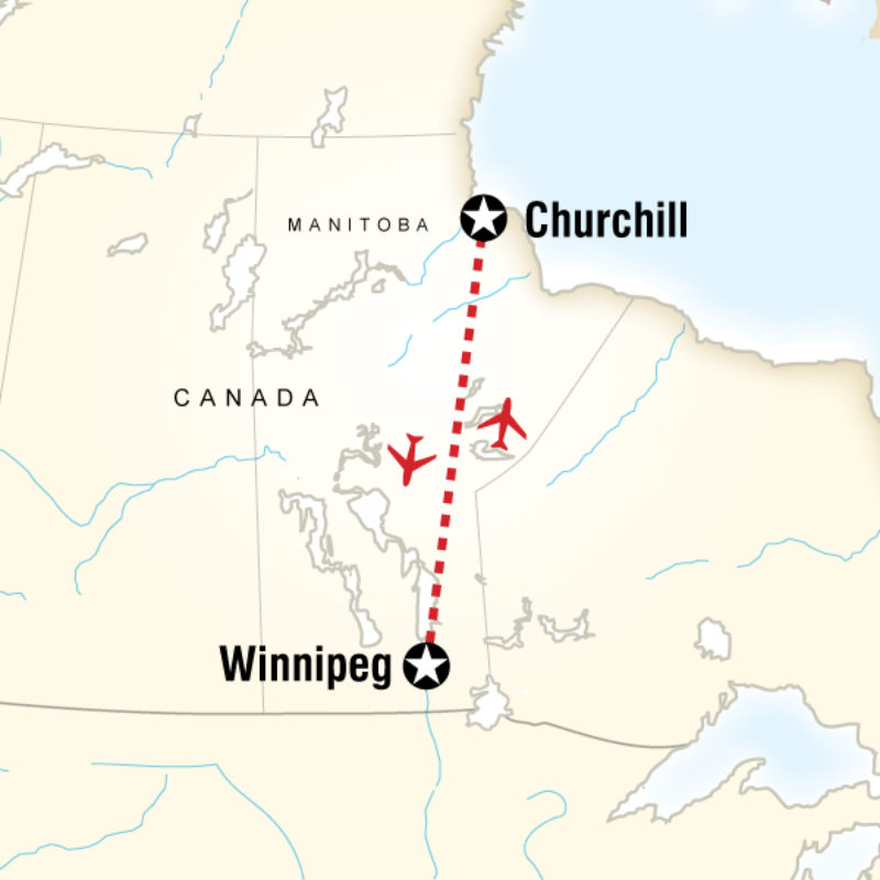 Route map for Churchill Polar Bears (TNCPBC)