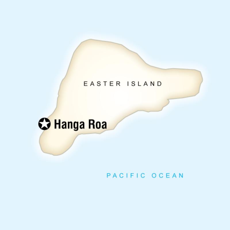 Map of the route for Easter Island