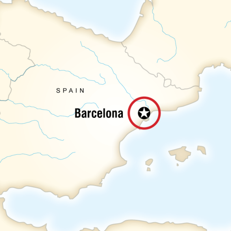 Map of the route for Local Living Spain: Barcelona