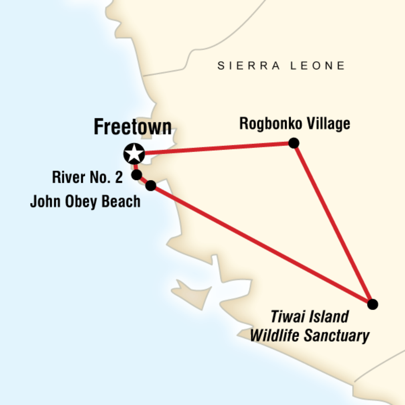 Route map for Sierra Leone Uncovered (DSUN)