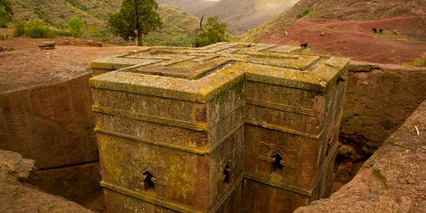 Lalibela rock churches in Ethiopia.
