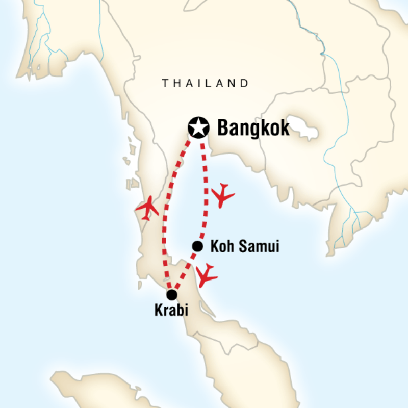 Route map for Southern Thai Delights (ATTS)