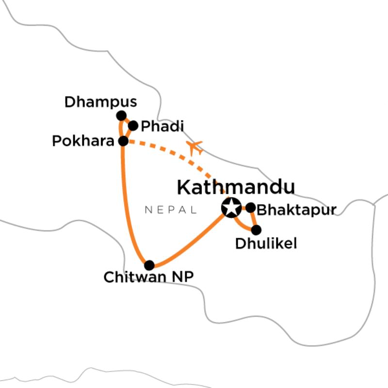 Route map for Spirit of Nepal (ANDND)