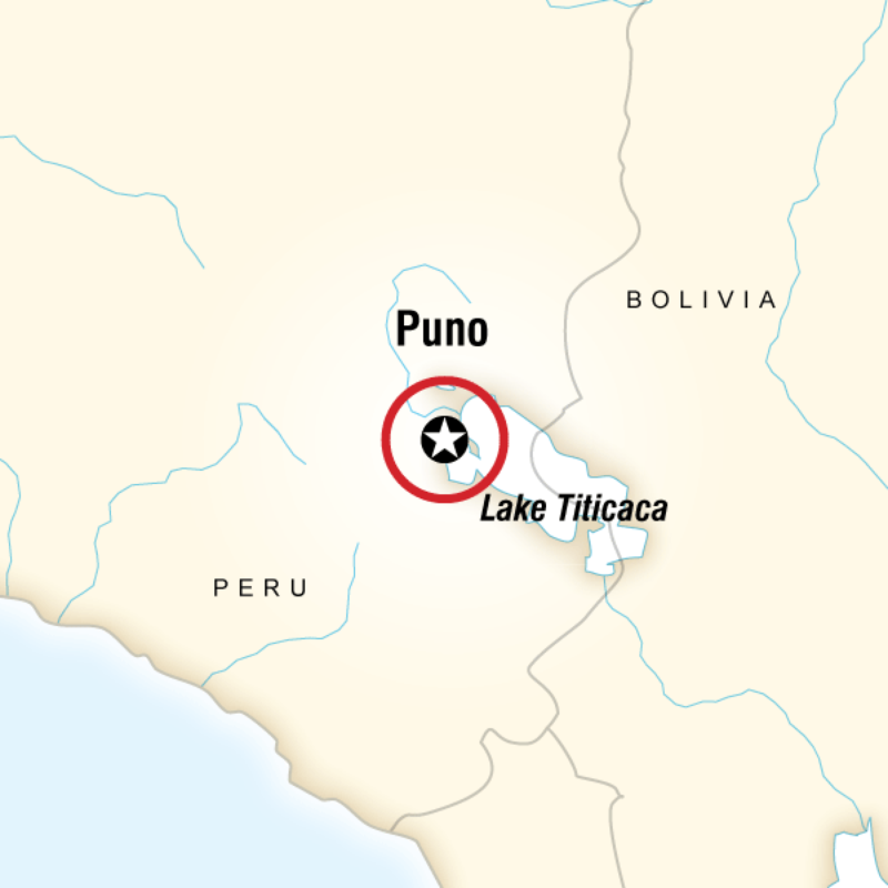 Route map for Puno & Lake Titicaca (TSPLTC)