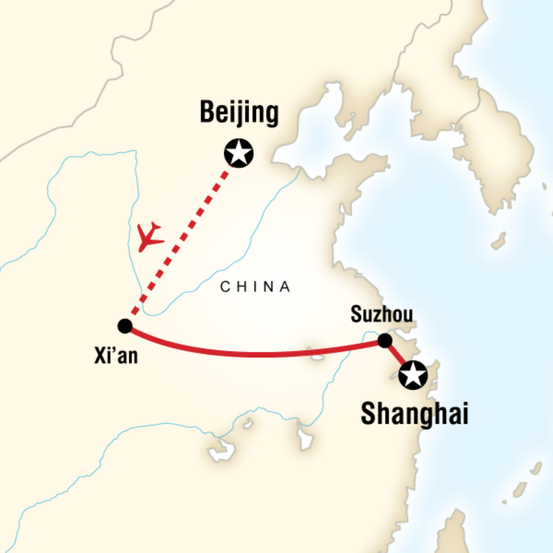 Map of the route for China Express