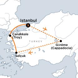 Route map for Turkish Treasures (ETTTD)