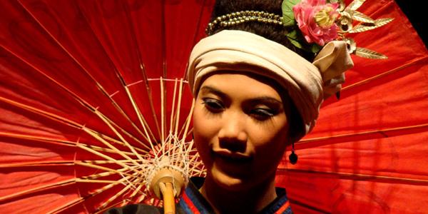 Woman with Red Umbrella in Thailand