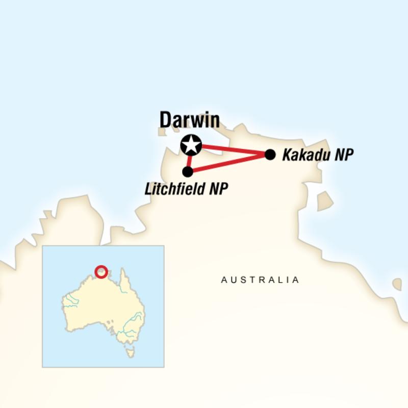 Route map for Kakadu Adventure (OAKA)