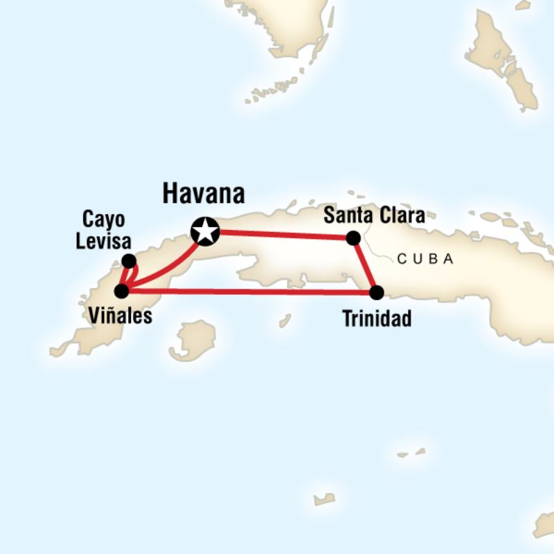 Route map for Cuban Rhythms (CCCR)