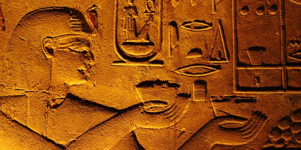 Hieroglyphics in Egypt.