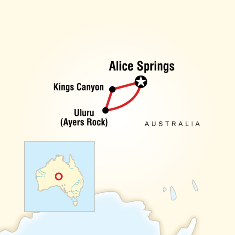 Route map for Red Centre Experience (OARC)