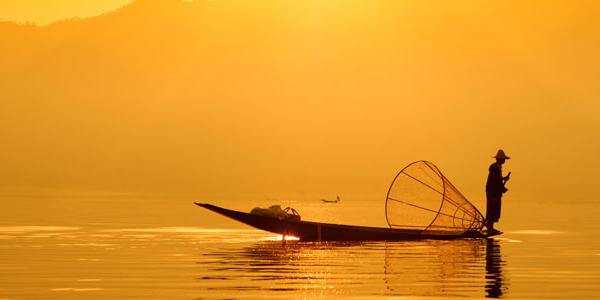 Lake Boat in Burma