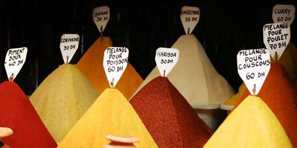 Moroccan spices on display.